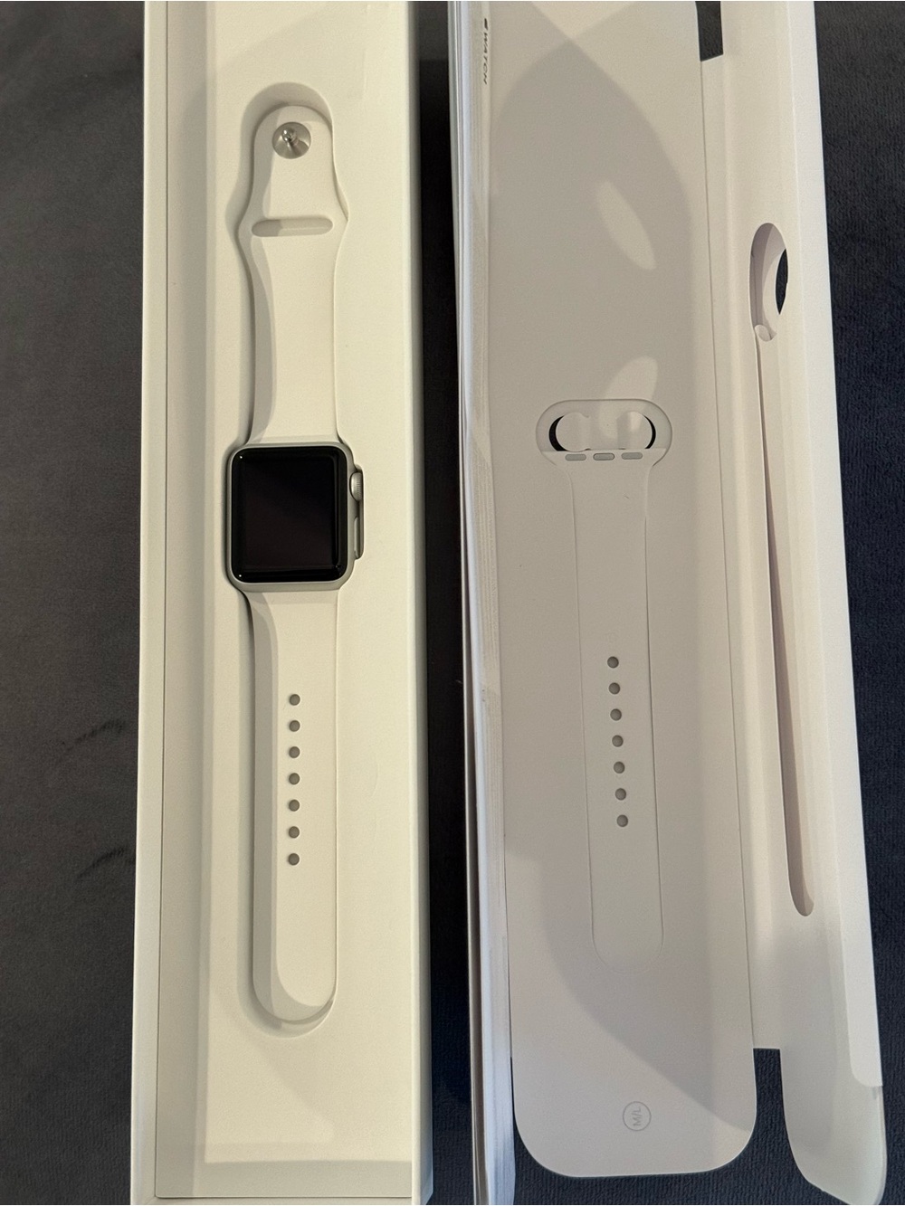 Series 1 Apple Smartwatch with White Sport Band and Silver Case- 38mm